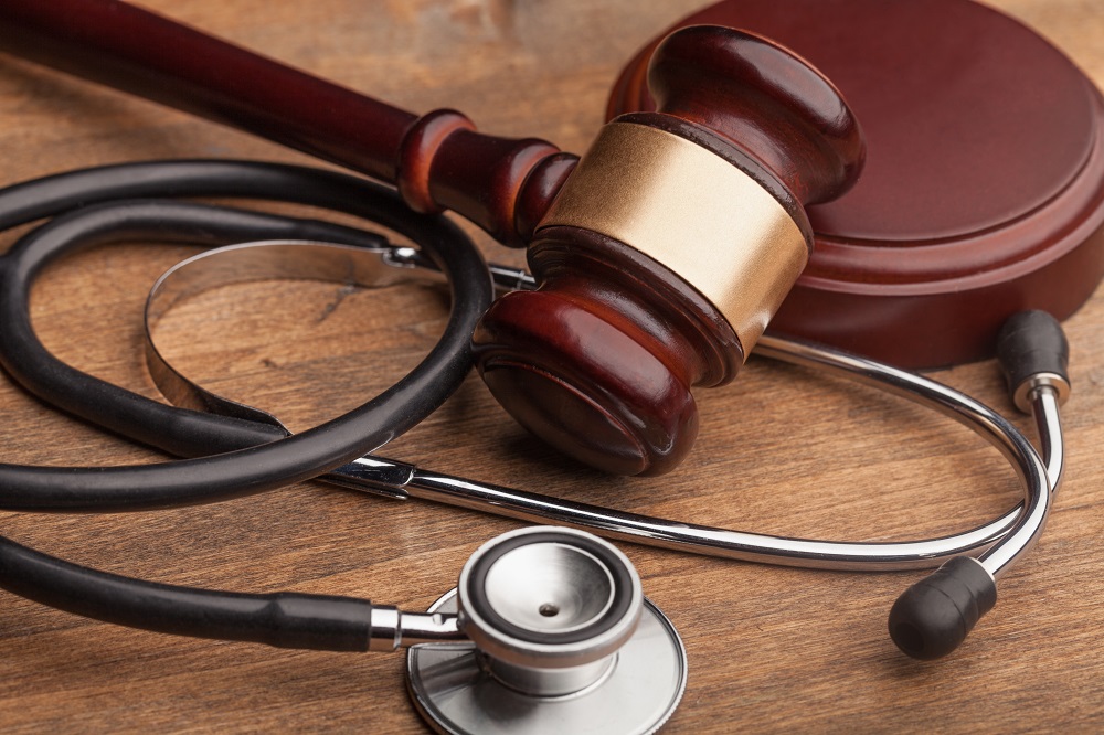 judge gavel with a stethoscope